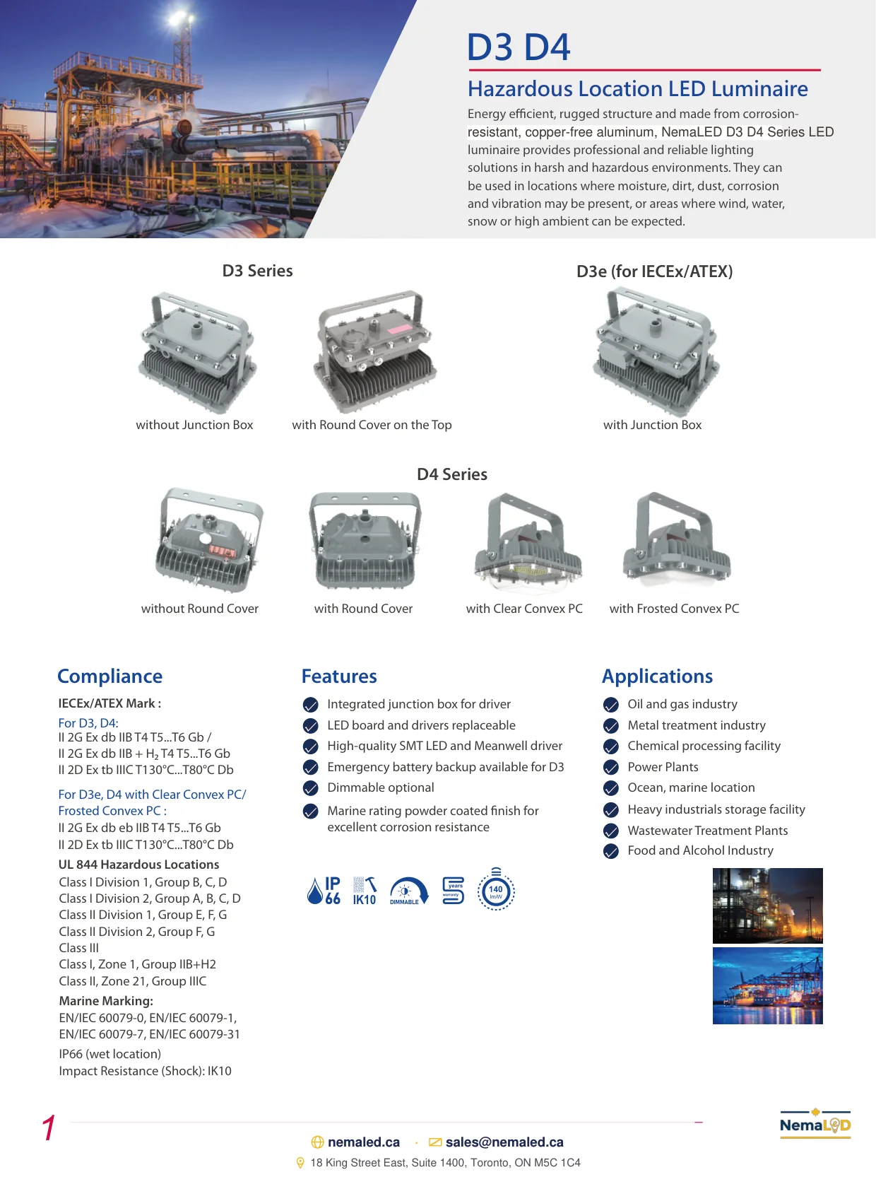 D3-D4 Flood Light spec sheet, page 2 of 5