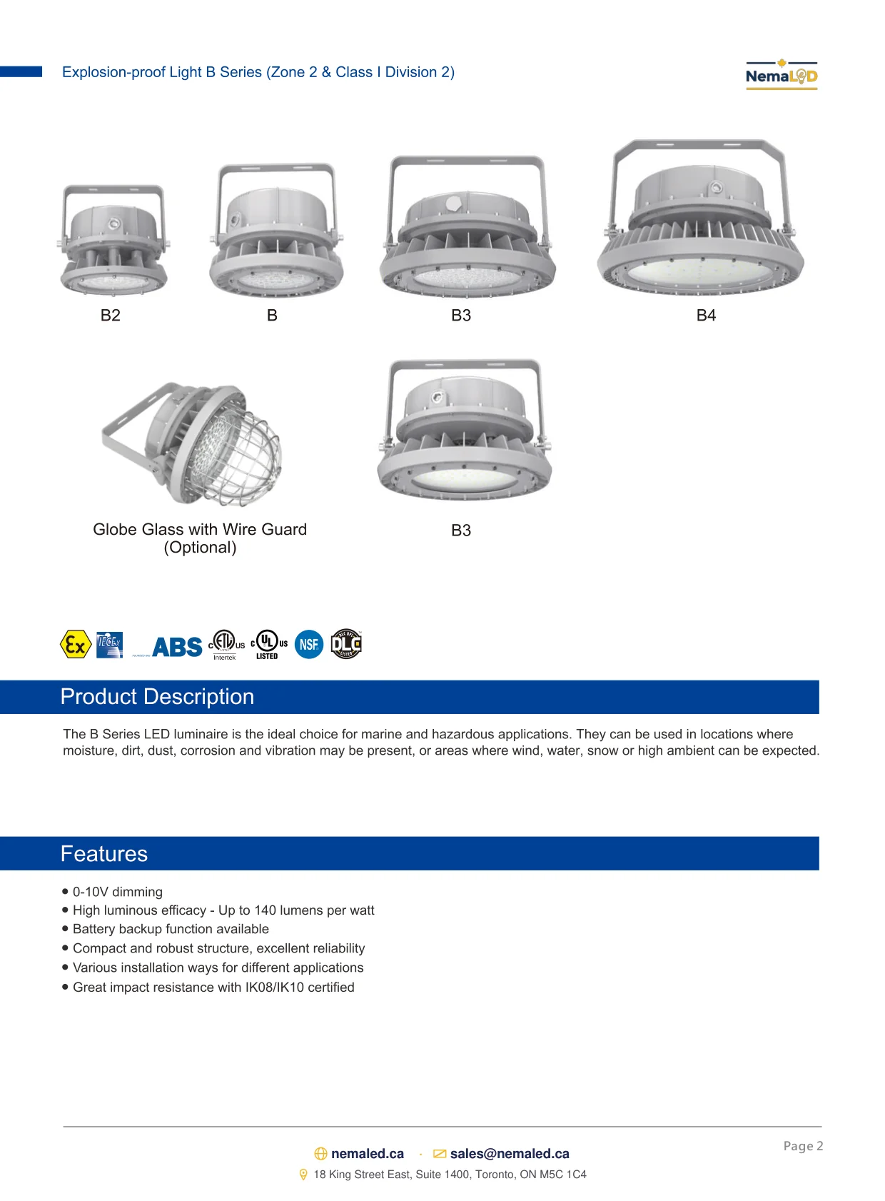 EX-B High Bay spec sheet, page 2 of 10