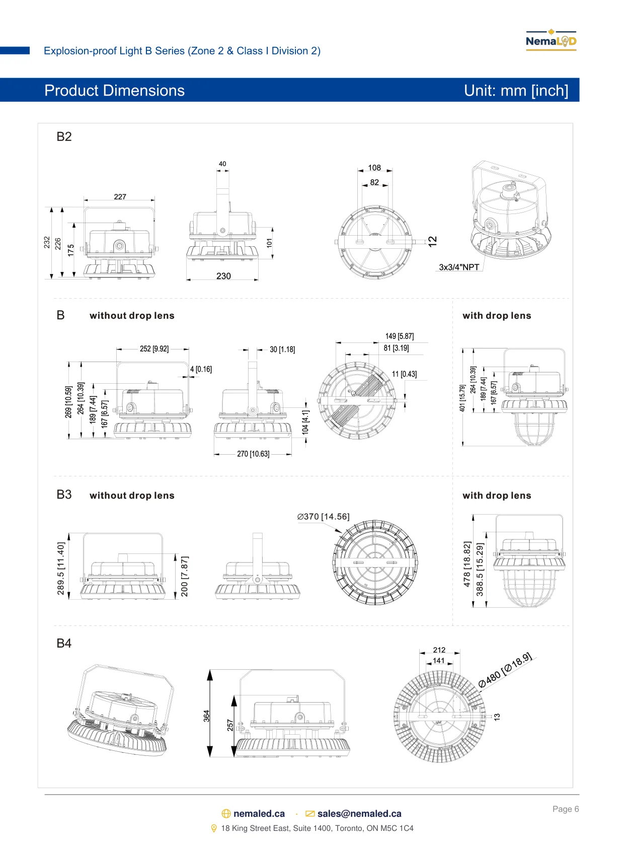 EX-B High Bay spec sheet, page 6 of 10