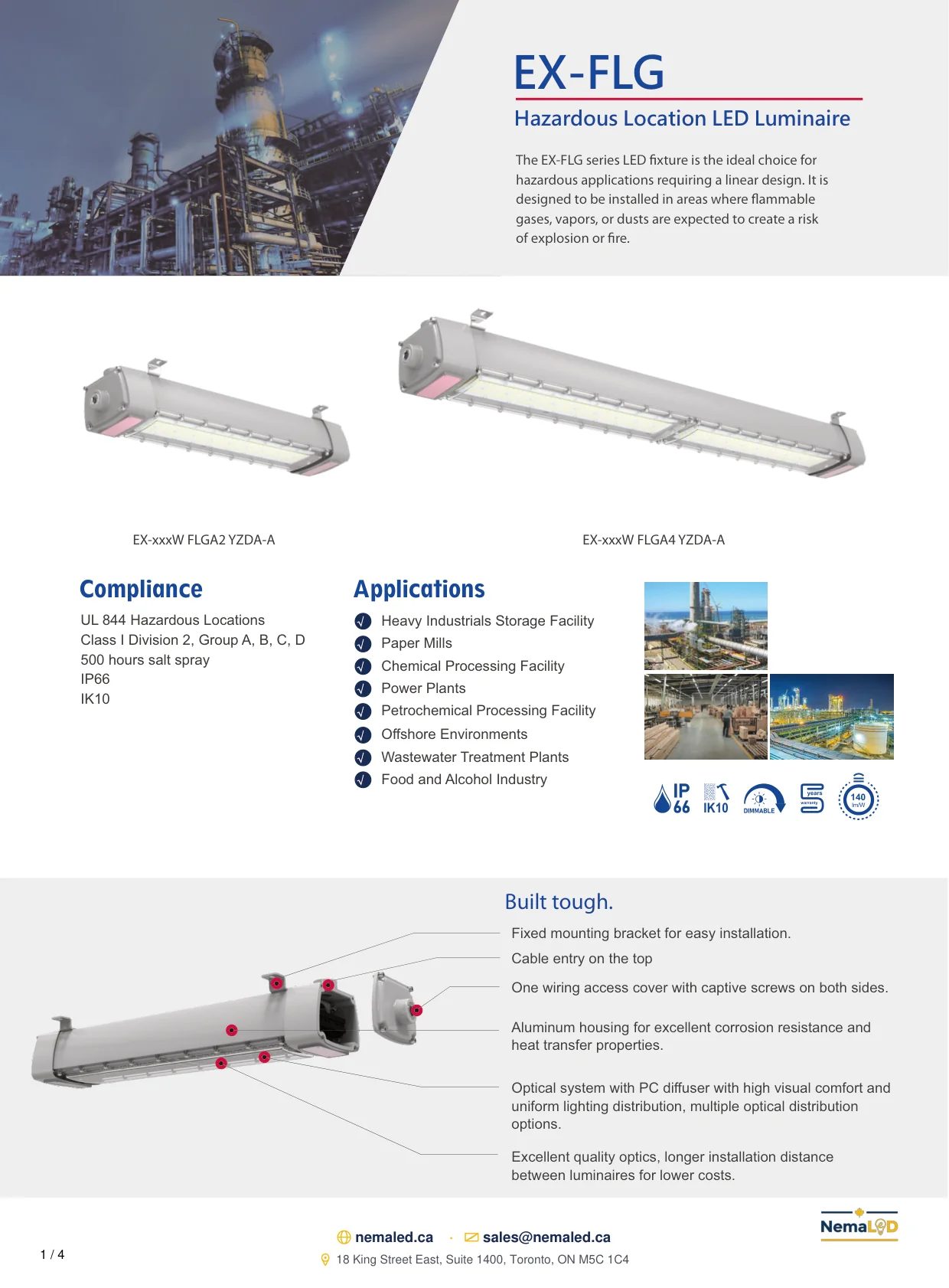 FLG Linear spec sheet, page 2 of 5