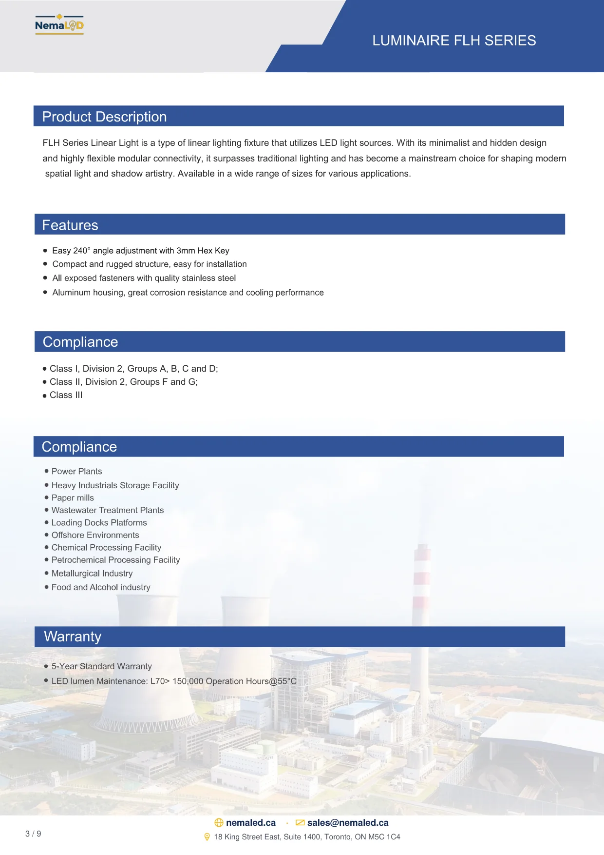 EX-FLH Linear spec sheet, page 3 of 9