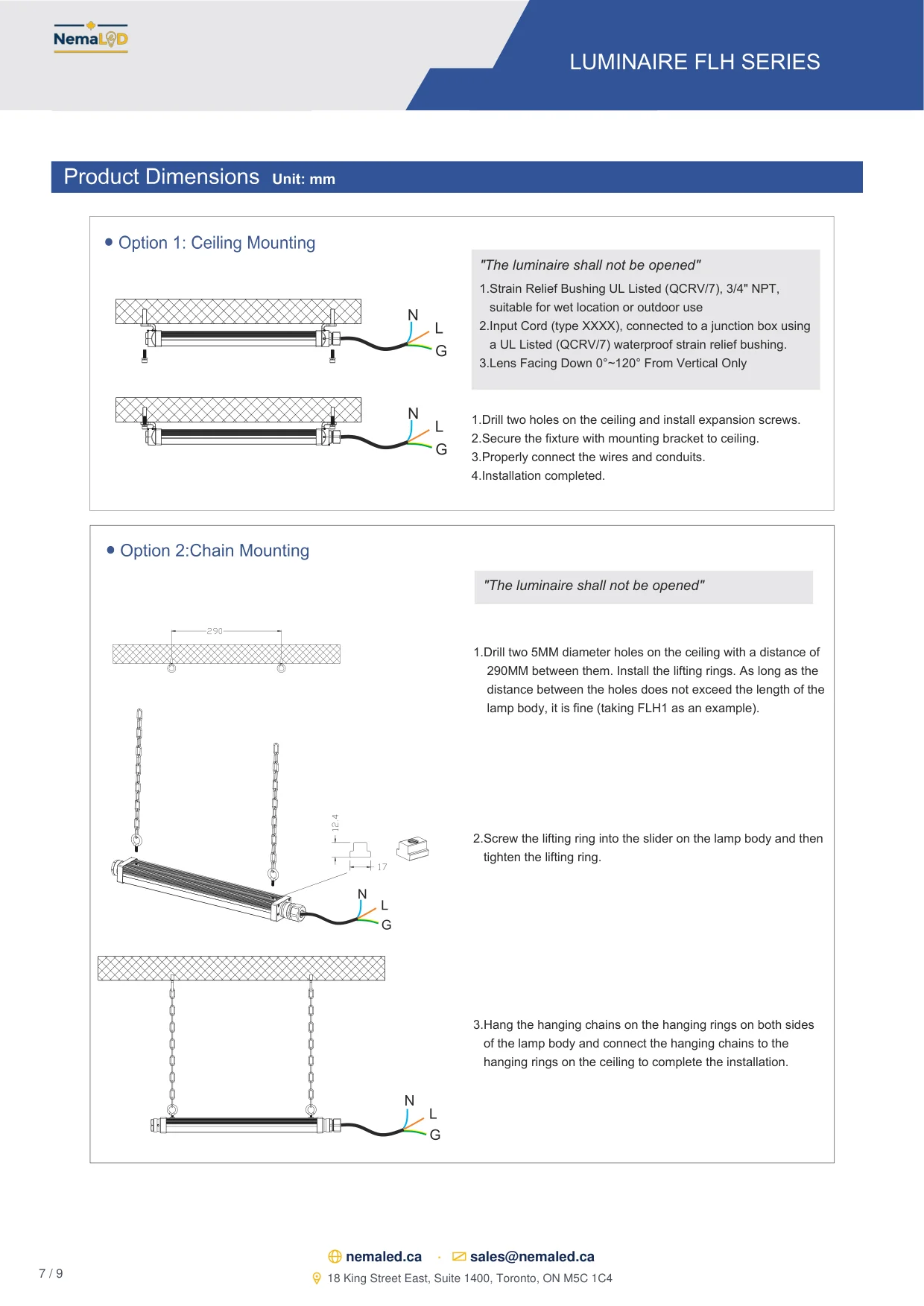 EX-FLH Linear spec sheet, page 7 of 9