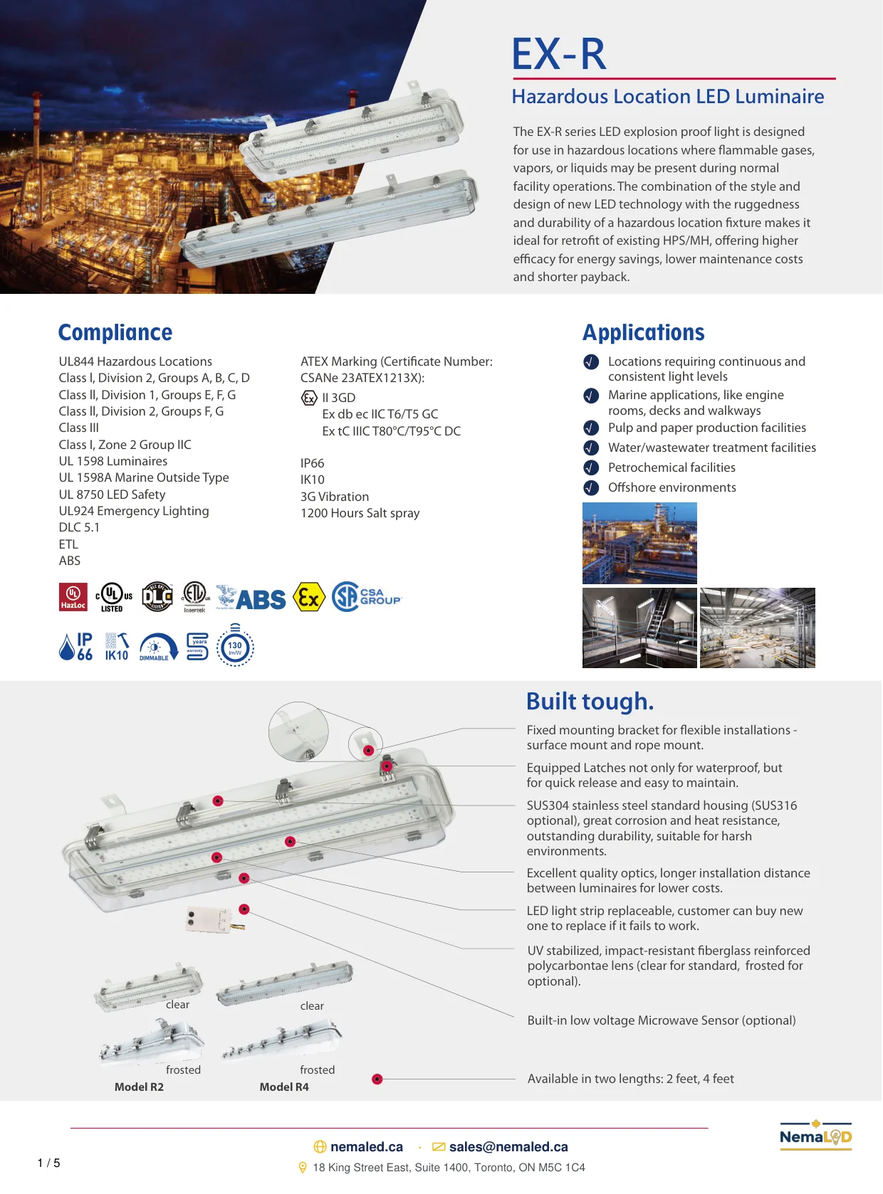 EX-R Linear spec sheet, page 2 of 6