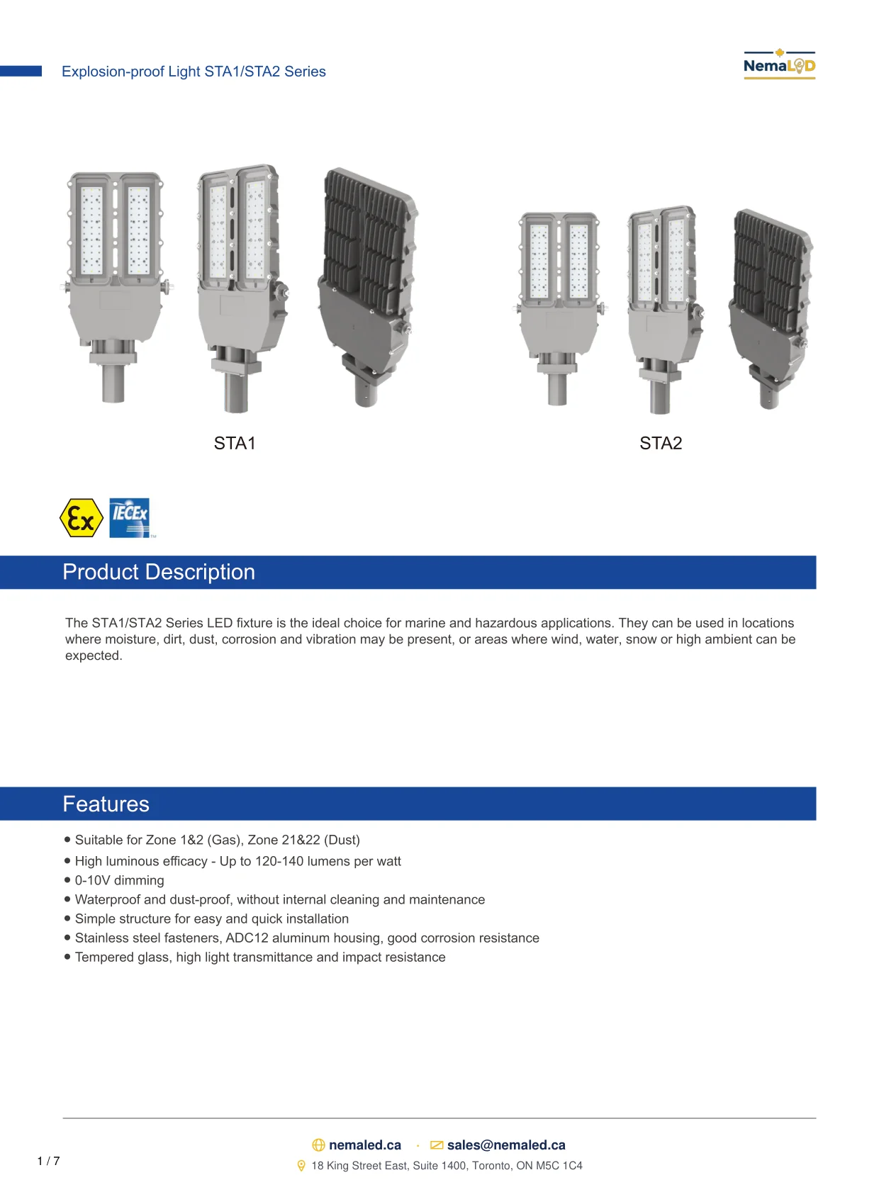 STA1-STA2 Shoe Box spec sheet, page 2 of 8