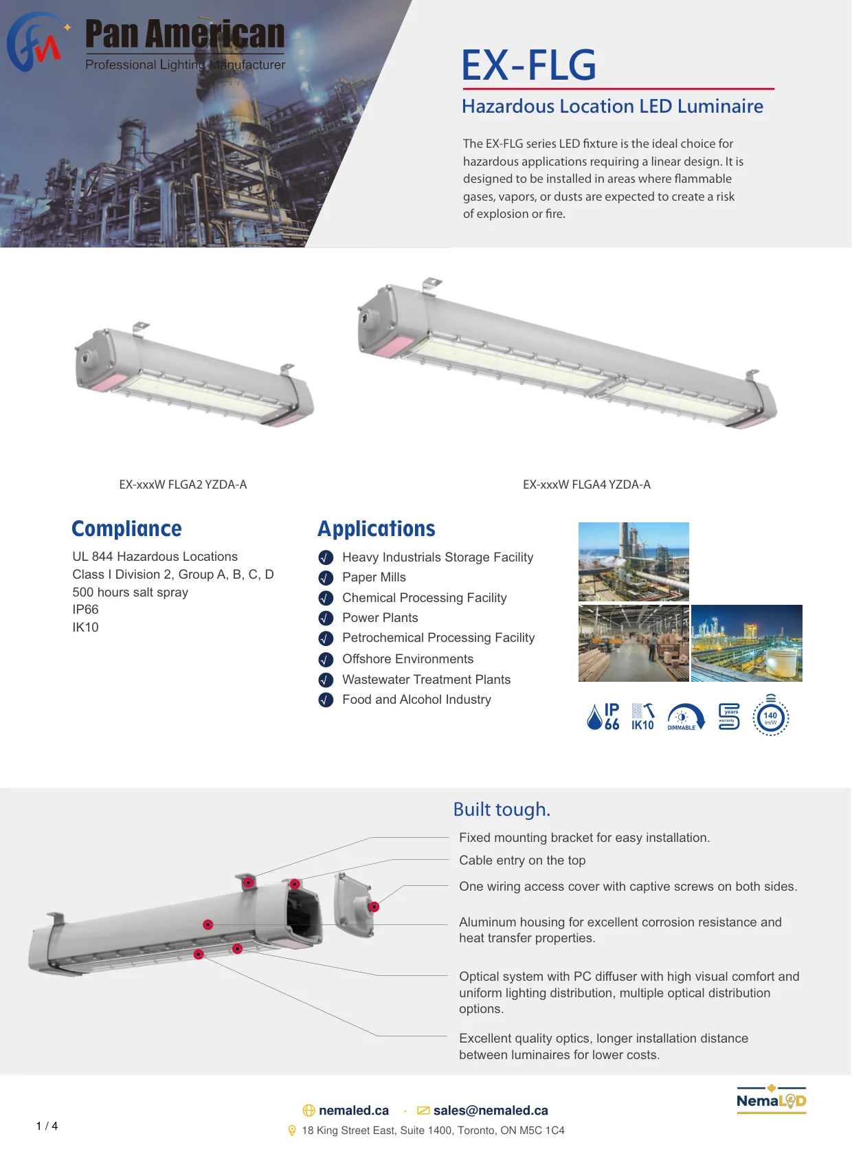FLG Linear spec sheet, page 2 of 5