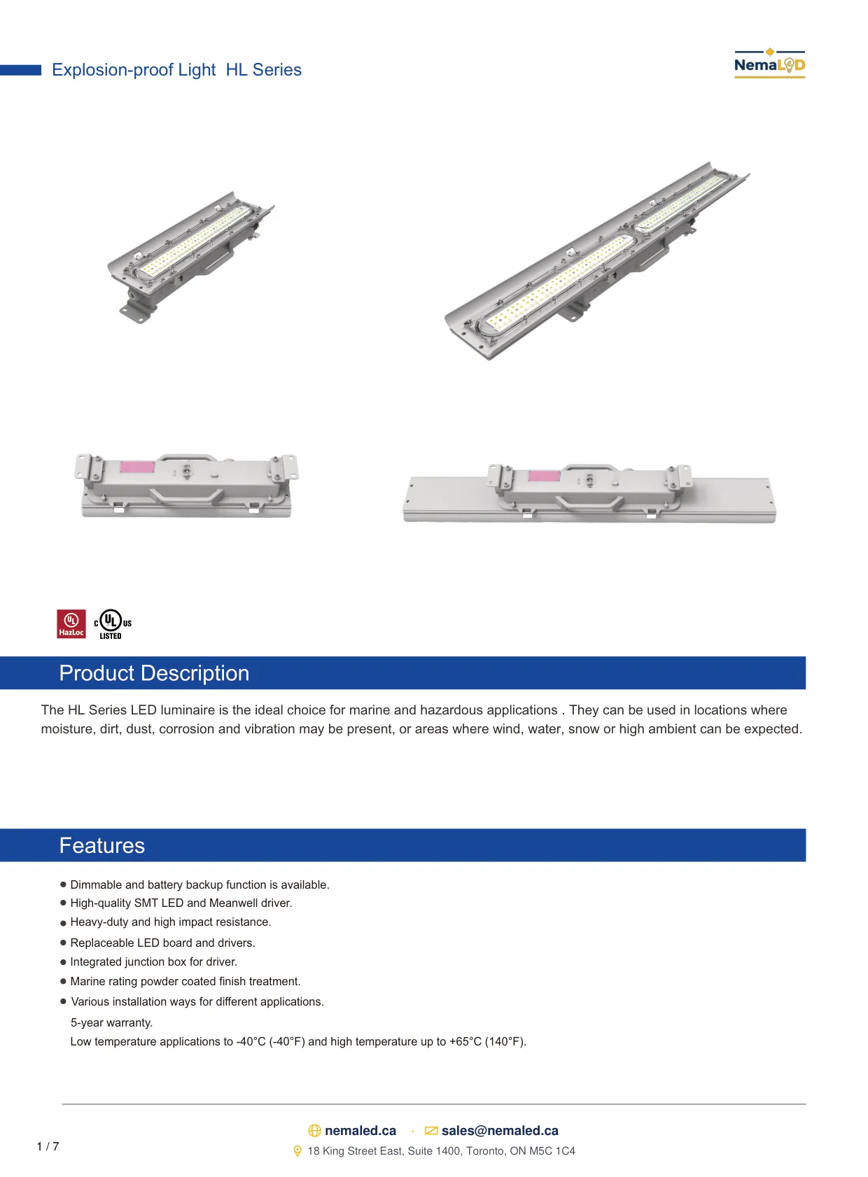 EX-HL Linear spec sheet, page 2 of 8