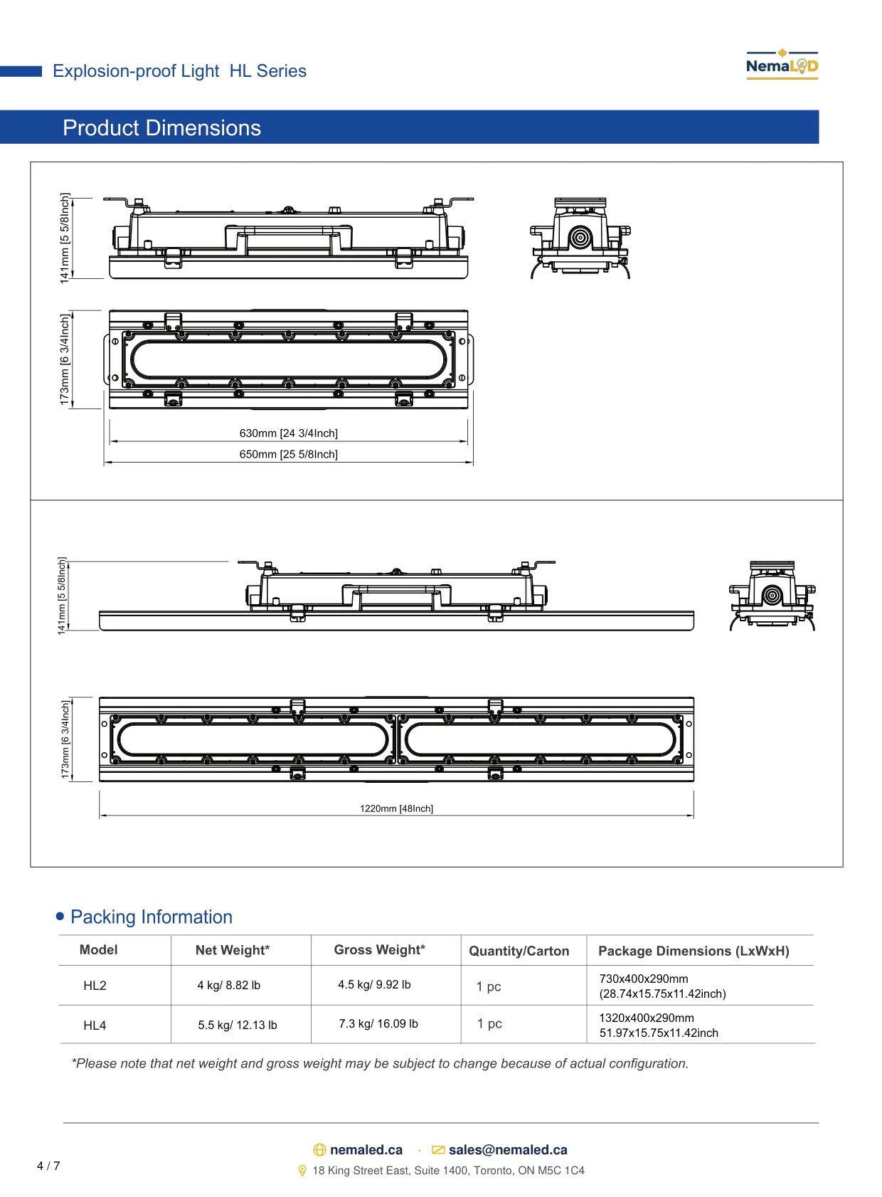 EX-HL Linear spec sheet, page 5 of 8