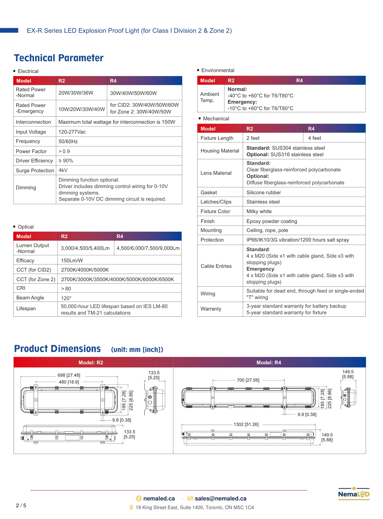 EX-R Linear spec sheet, page 3 of 6