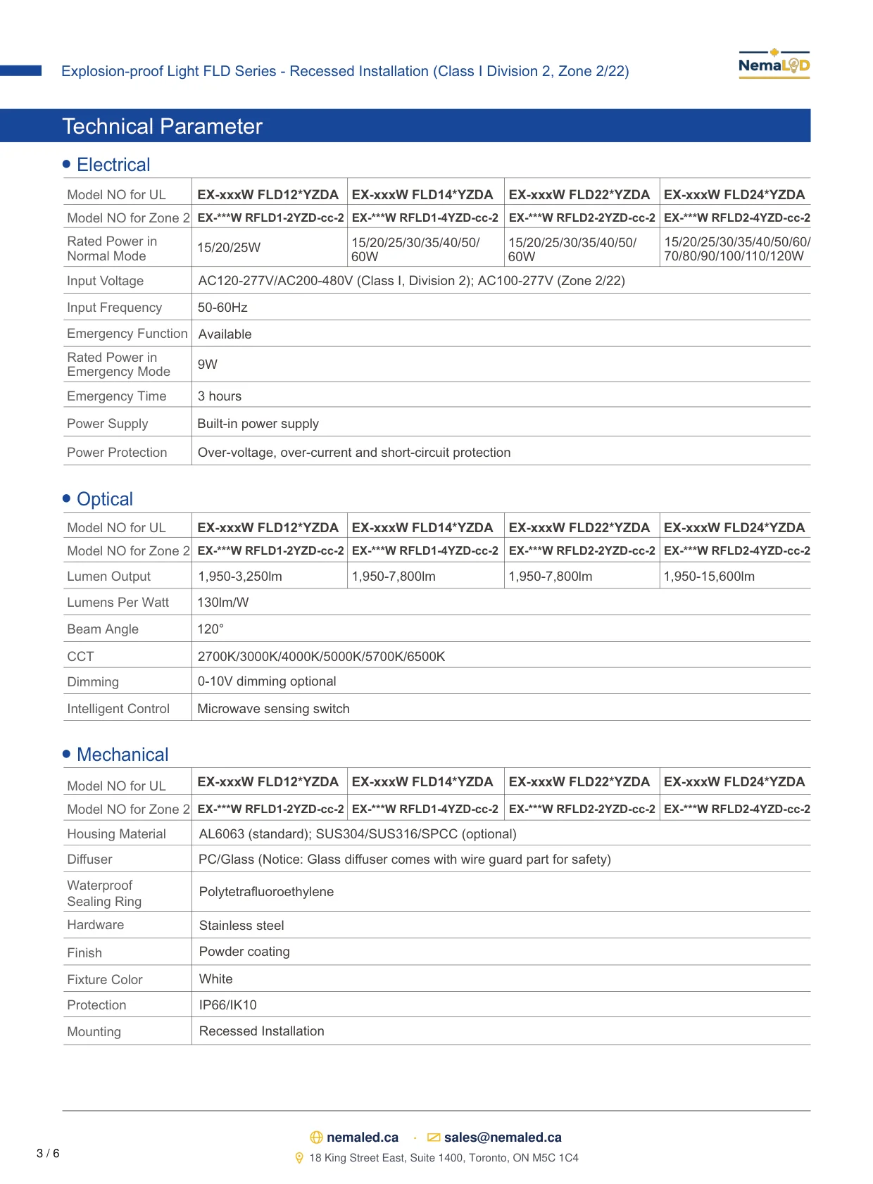 FLD Recessed Paint Booth spec sheet, page 4 of 7