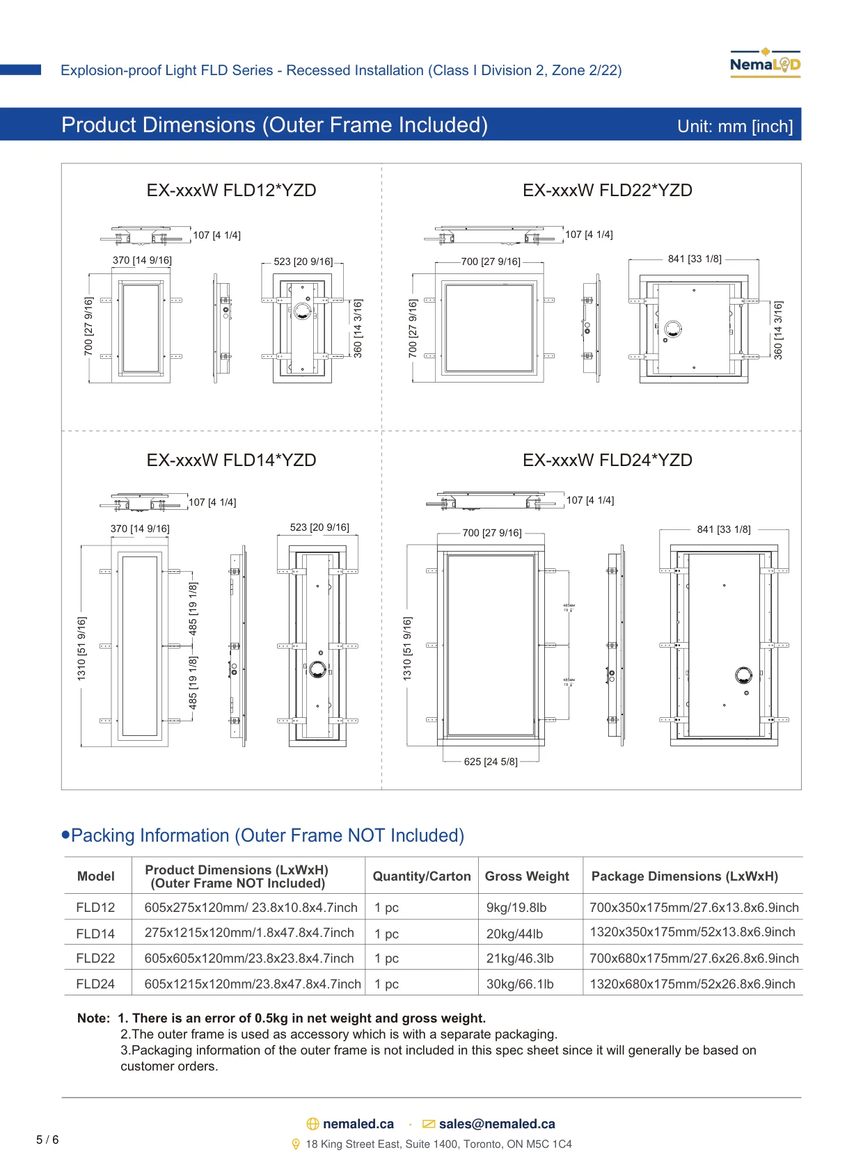 FLD Recessed Paint Booth spec sheet, page 6 of 7